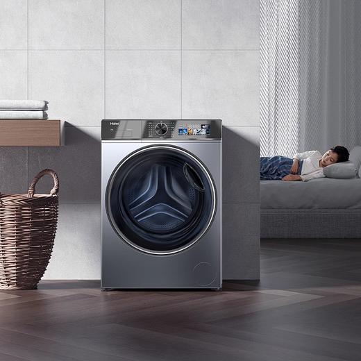 海尔精华洗智能投放直驱变频炫彩屏平嵌上排水10公斤全自动滚筒洗衣机 EG100BD389PLUSL洗脱一体单洗 洗净比1.12 商品图1