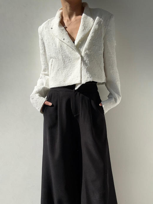 ranyepersonal｜blazer 提花肌理白色短外套 [ 白TOUCH24JA01-2 ] 商品图5