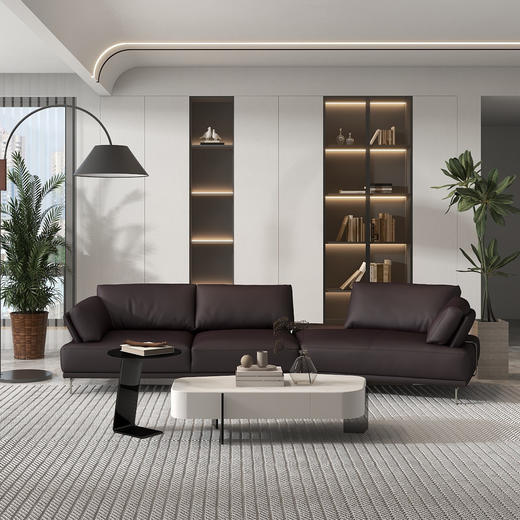 顾家家居整装 意式极简 皮艺固定沙发 KZ.1051路易 商品图1