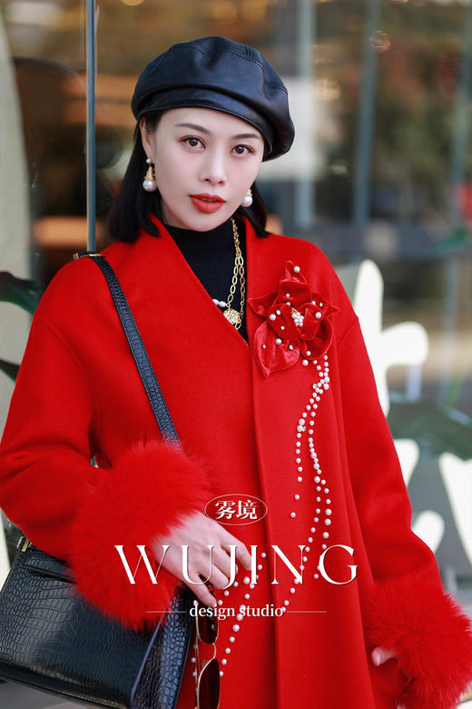 【新年战袍】玫瑰人生高级定制重手工贵妇级羊绒大衣 4202085 商品图6