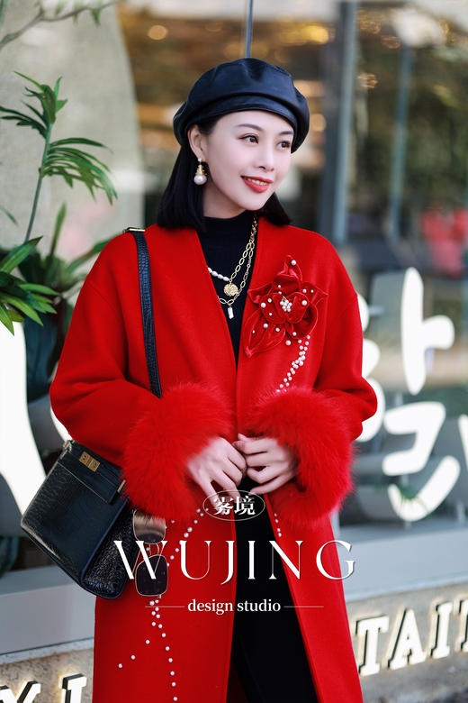 【新年战袍】玫瑰人生高级定制重手工贵妇级羊绒大衣 4202085 商品图1