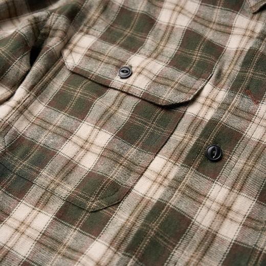 ROMI STUDIO“美式复古”莱赛尔棉混纺磨毛翻领格纹衬衫 431C5105 商品图3