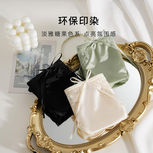 纯欲镂空网纱蕾丝女士内裤女含蚕丝透气底裆轻薄不闷汗轻盈蕾丝内裤3条装 商品图5