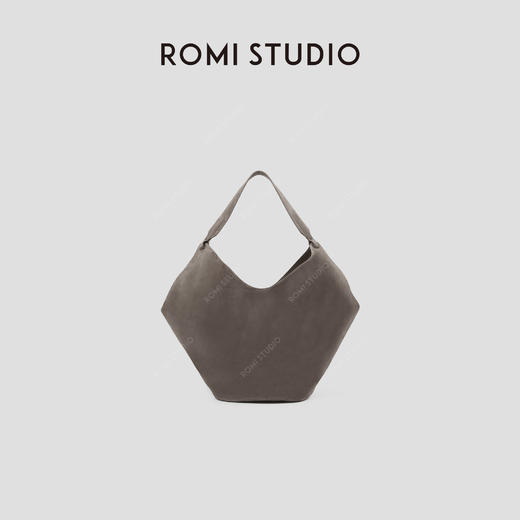 ROMI STUDIO“包容自我”头层羊皮绒面大容量单肩水桶包RW24LP31413 商品图0