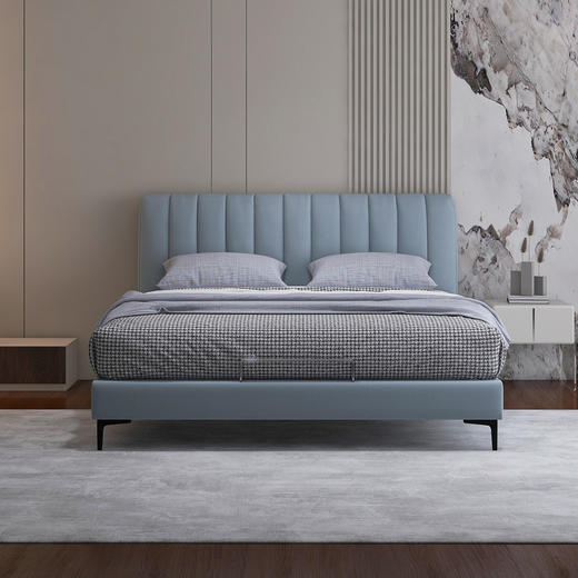 顾家家居整装 意式极简 皮艺床 KZ.B5028B 蓝色曼波 商品图2