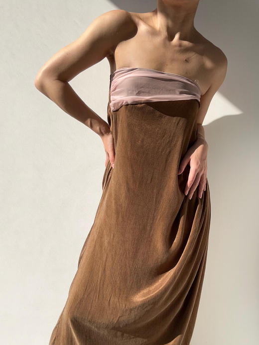 ranyepersonal｜抹胸铜氨棕色连衣裙 [ 棕TOUCH24DR06-1 ] 商品图6