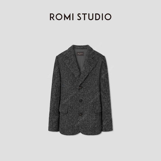 ROMI STUDIO“自我轮廓” 绵羊毛混纺硬挺宽松西装外套 RW24WWH0845 商品图4