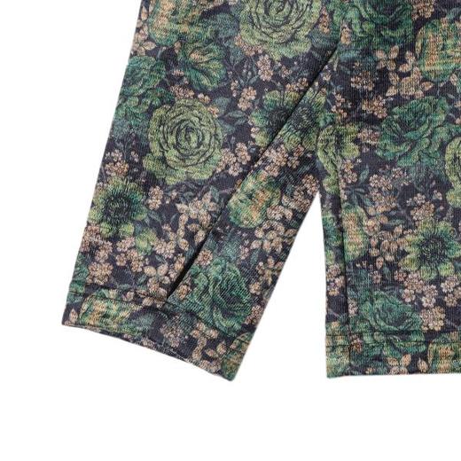 T2096秋冬季新款时尚个性美式绿色玫瑰半高领长袖T恤百搭情侣套头上衣 商品图4