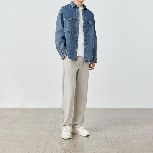 墨麦客男装2024春秋季新款日式衬衫牛仔夹克男士休闲宽松外套男。 商品图3