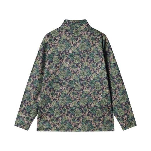 T2096秋冬季新款时尚个性美式绿色玫瑰半高领长袖T恤百搭情侣套头上衣 商品图5