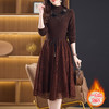 加绒保暖针织连衣裙，洋气内搭蕾丝打底毛衣裙CC576 商品缩略图2