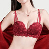 【小胸聚拢】法式轻奢蕾丝内衣女上薄下厚不空杯无钢圈红色文胸罩流盈菲菲 商品缩略图3