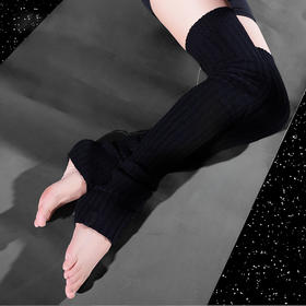 哈瓦塔（过膝）抽条毛线保暖护腿踩脚瑜伽袜套