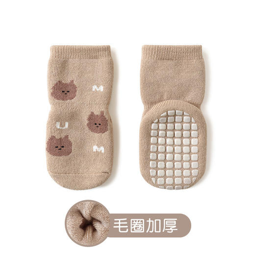 婴儿地板袜秋冬季室内防滑隔凉宝宝学步袜卡通男女童中筒棉袜A类 商品图8