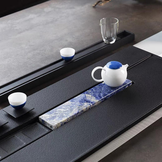 无石 高端黑金石茶盘石盘中式客厅天然轻奢现代奢石茶板干湿两用大茶台 商品图2