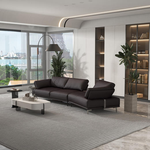 顾家家居整装 意式极简 皮艺固定沙发 KZ.1051路易 商品图2