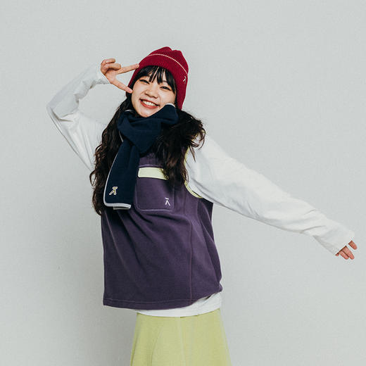 【品牌直发-成人秒杀】ACMEITEM爱棵米 户外亲子摇粒绒休闲背心柔软宽松撞色马甲男女GAF3160365G 商品图2