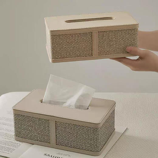 软装高端纸巾盒抽纸盒创意轻奢收纳客厅餐厅桌面皮质简约纸抽盒子 商品图0