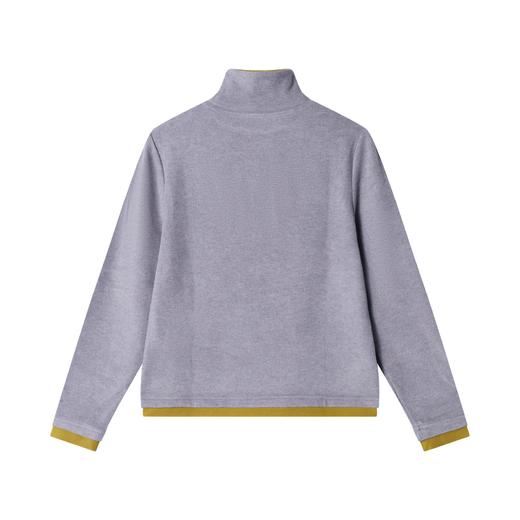 T2090秋冬季新款时尚个性韩版绒面撞色假两件立领长袖T恤情侣百搭上衣 商品图5