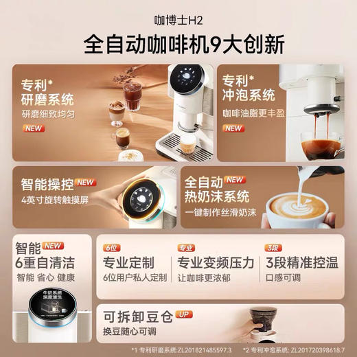 咖博士咖啡机家用小型意式全自动一键美式拿铁H2 商品图1