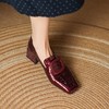 【预售5天】法式气质复古乐福小皮鞋英伦风粗跟低跟一脚蹬舒适深口方扣单鞋女LD&7227 商品缩略图4