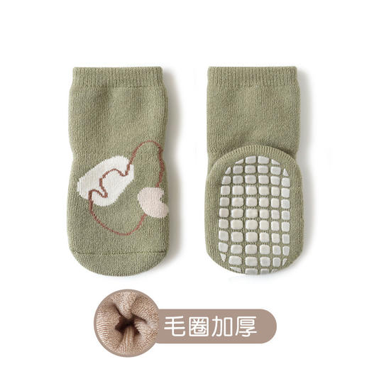 婴儿地板袜秋冬季室内防滑隔凉宝宝学步袜卡通男女童中筒棉袜A类 商品图5