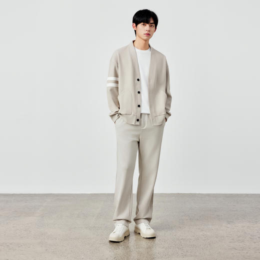 墨麦客男装重磅针织卫衣开衫春季新款宽松休闲V领外套男潮流55502 商品图3