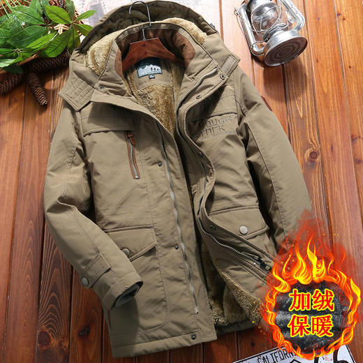 冬季棉衣男加绒加厚宽松休闲中年多袋棉袄抗寒棉服 商品图3