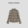 ROMI STUDIO“美式复古”莱赛尔棉混纺磨毛翻领格纹衬衫 431C5105 商品缩略图0