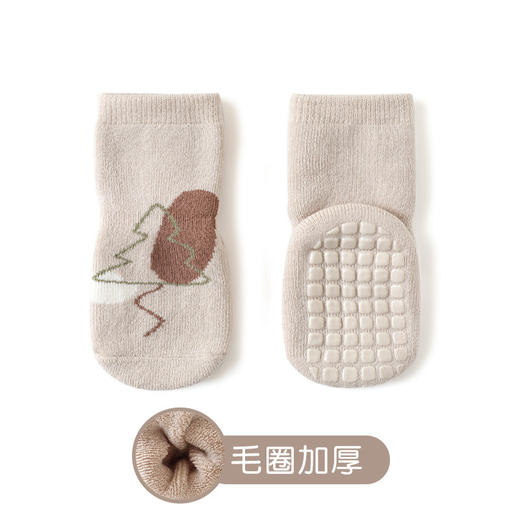 婴儿地板袜秋冬季室内防滑隔凉宝宝学步袜卡通男女童中筒棉袜A类 商品图7