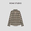 ROMI STUDIO“美式复古”莱赛尔棉混纺磨毛翻领格纹衬衫 431C5105 商品缩略图1