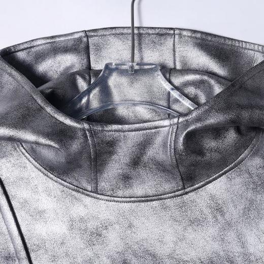 WY390秋冬季新款美式个性褶皱皮面立领连帽卫衣宽松时尚户外长袖 商品图1