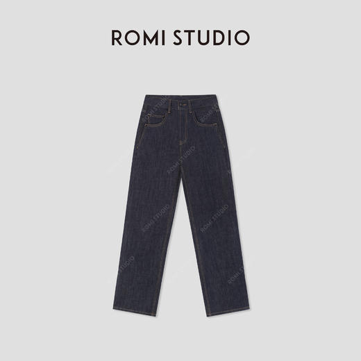 ROMI STUDIO“率性丹宁”100%长绒竹节棉绳染直筒牛仔裤RW24WXD1431 商品图0