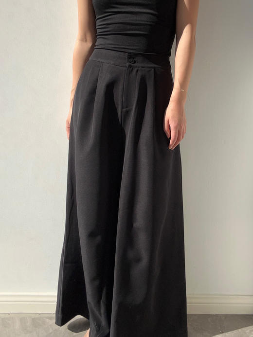 ranyepersonal｜pants 斜纹廓形黑色长裤  [ 黑TOUCH24TR01-1 ] 商品图3