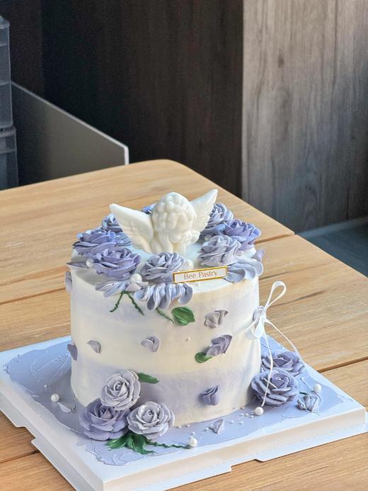 简约裱花蛋糕 加高 紫色 商品图1