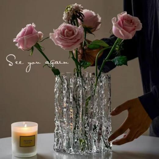 🔥【慕系MUXI轻奢艺术感冰川花瓶】✨精致的生活需要用心打造，🉐取悦自己很简单，只需要一束鲜花绿叶。🌈美丽的鲜花🌺，也需要一个高颜值的花瓶来衬托 商品图0