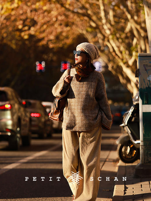 PETIT SCHAN小闪 CLO#702 Belated 慢半拍 棉麻灯芯绒松紧腰阔腿裤 商品图3