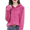 QHJY-JY8208亲肤绒单排扣毛衣外套女七针加厚休闲连帽针织开衫2025年新款上衣 商品缩略图4