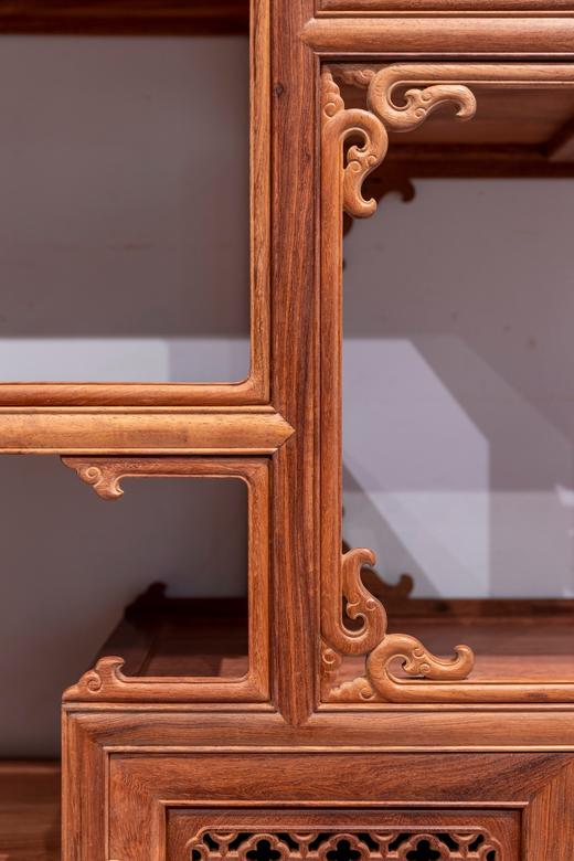 红桥红  家具严选  缅甸花梨（大果紫檀）  【200福庆有余博古架】 商品图4