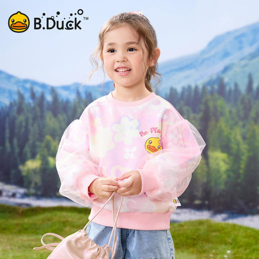 bduck小黄鸭童装春秋女童卫衣儿童休闲长袖上衣套头衫105-150 FF1608002 商品图0