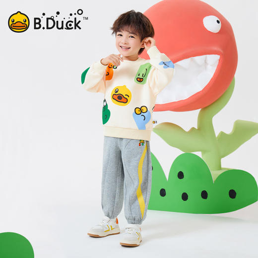 bduck小黄鸭童装春秋宝宝卫衣春秋男童衣服儿童套头上衣90-130 BF1608023 商品图1