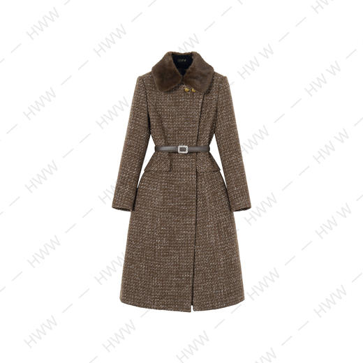 90白鹅绒含羊毛(袖子也加绒)毛领可拆卸收腰鹅绒服DHZFF408145 商品图0