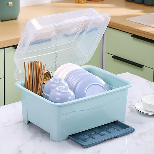 【一柜收纳！搞定筷碟碗勺】厨房装碗筷收纳盒家用带盖宿舍碗碟置物架可沥水塑料碗柜碗箱碗架。ry 商品图0