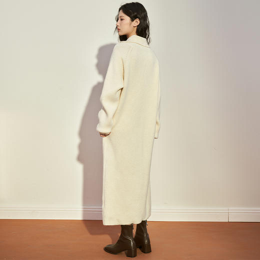 西遇法式长袖针织连衣裙女新款拉链设计感中长款打底裙12238744 商品图4