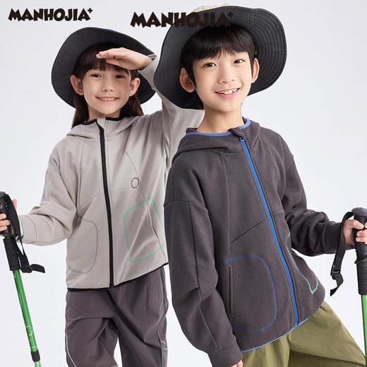 【熊朋友】漫画家25春城市轻户外连帽拉链玉米格运动卫衣外套 商品图1