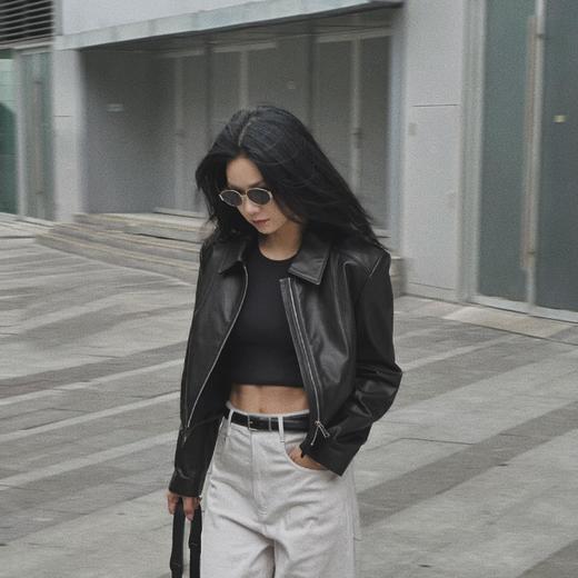 顺丰包邮14954洛诗琳新款白色高腰显瘦阔腿直筒牛仔裤女873 商品图3