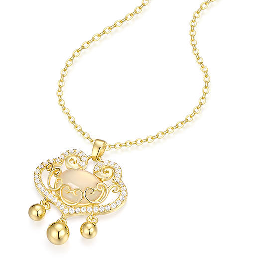 【事事如意】卡蒂罗/KADER 如意平安锁 新中式国潮吊坠平安喜乐长命锁 小众轻奢清冷感锁骨链 925银 商品图1