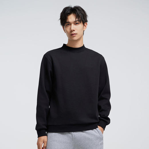 拓路者加绒半高领男式卫衣24年冬季绣花简约套头加厚长袖上衣外套 商品图1