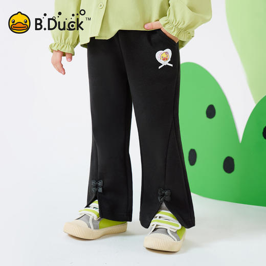 bduck小黄鸭童装春秋女童裤子蝴蝶结微喇长裤90-130 FF1663001 商品图3