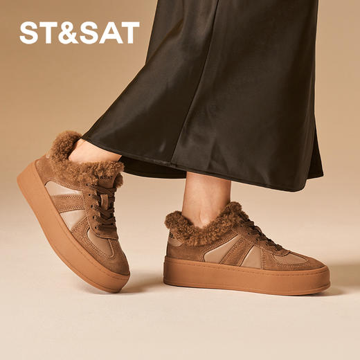 星期六休闲百搭复古厚底加绒德训鞋SSC4112658 商品图3